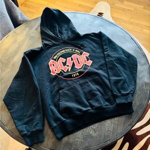 AC/DC Black Hoodie with Red and Yellow Logo